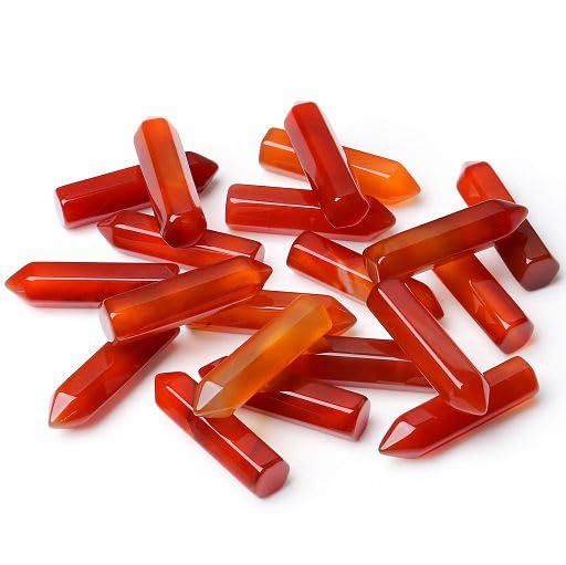 YATOJUZI 20 piezas de cornalina roja en set, ideal para equilibrio emocional.