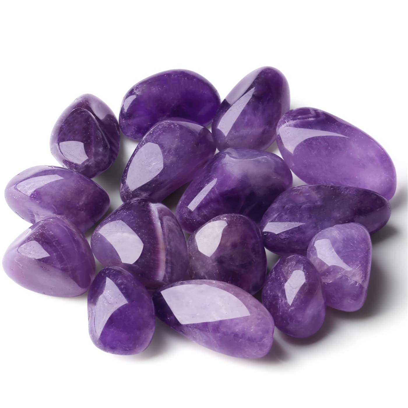 Piedras amatista pulidas de YATOJUZI para decoración y balance energético.