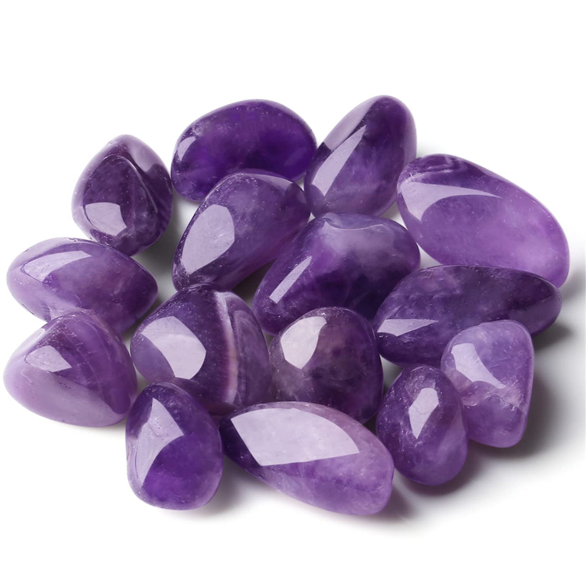 Piedras amatista pulidas de YATOJUZI para decoración y balance energético.