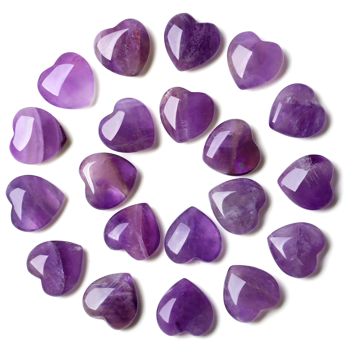 YATOJUZI corazón de amatista pulido para equilibrio emocional diario