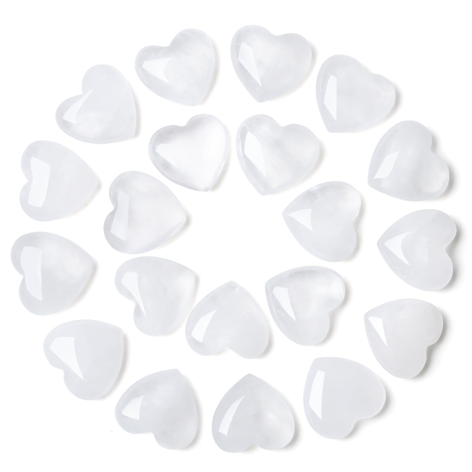YATOJUZI Corazón de cuarzo transparente, ideal para meditación y equilibrio emocional suave.