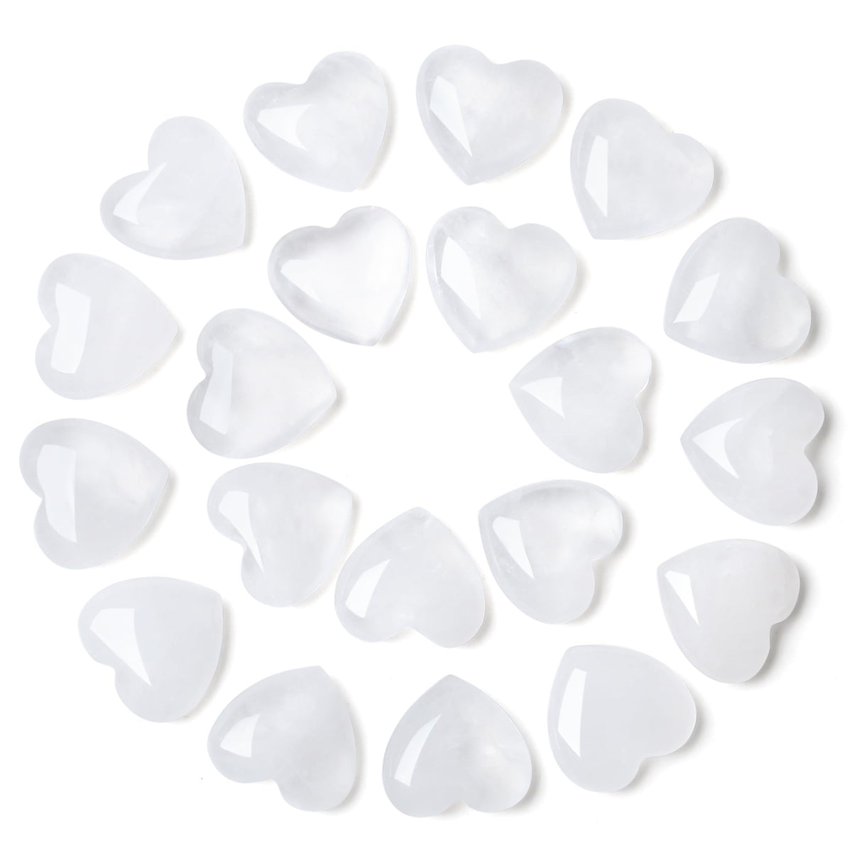 YATOJUZI Corazón de cuarzo transparente, ideal para meditación y equilibrio emocional suave.