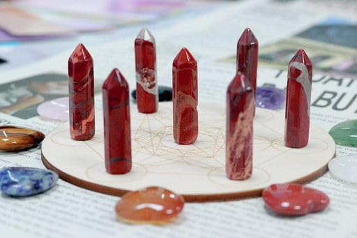 Cristales energéticos jaspe rojo YATOJUZI para equilibrio emocional suave.
