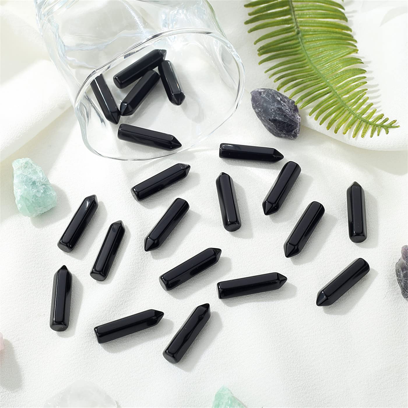 YATOJUZI diez cristales de obsidiana negra para meditación y protección emocional