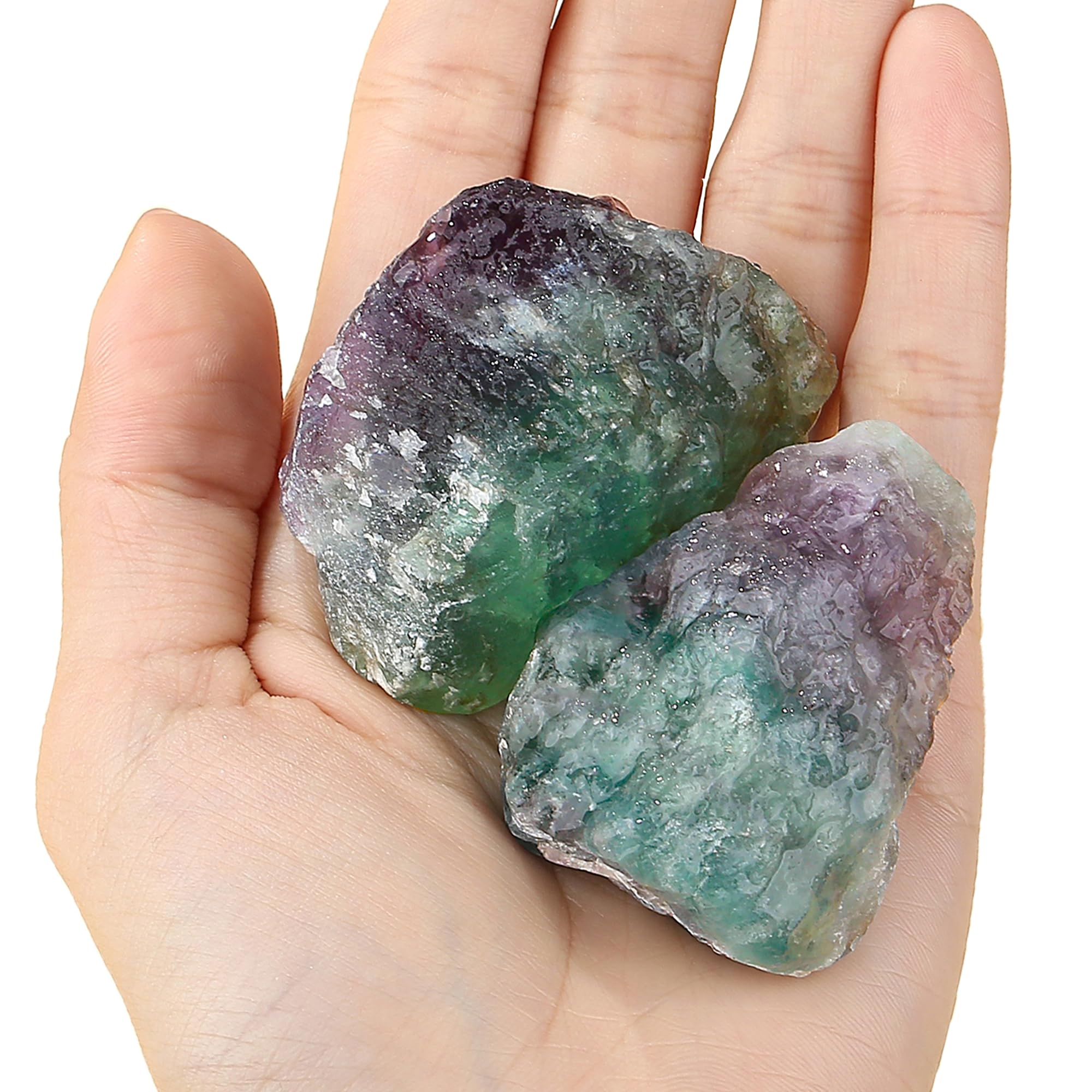 YATOJUZI fluorita arcoiris, piedra cruda para enfoque mental y relajación.