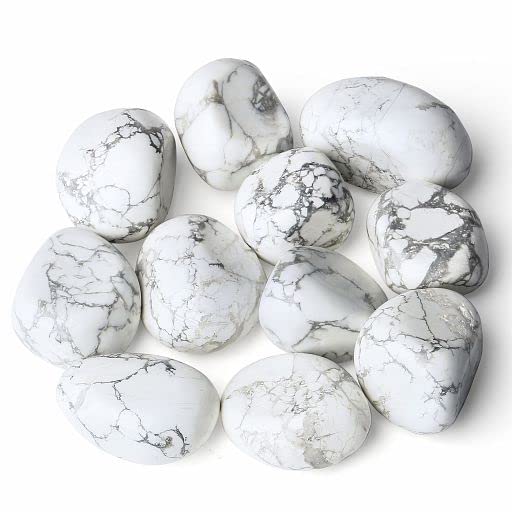 Piedras howlite pulidas de YATOJUZI para relajación y enfoque.