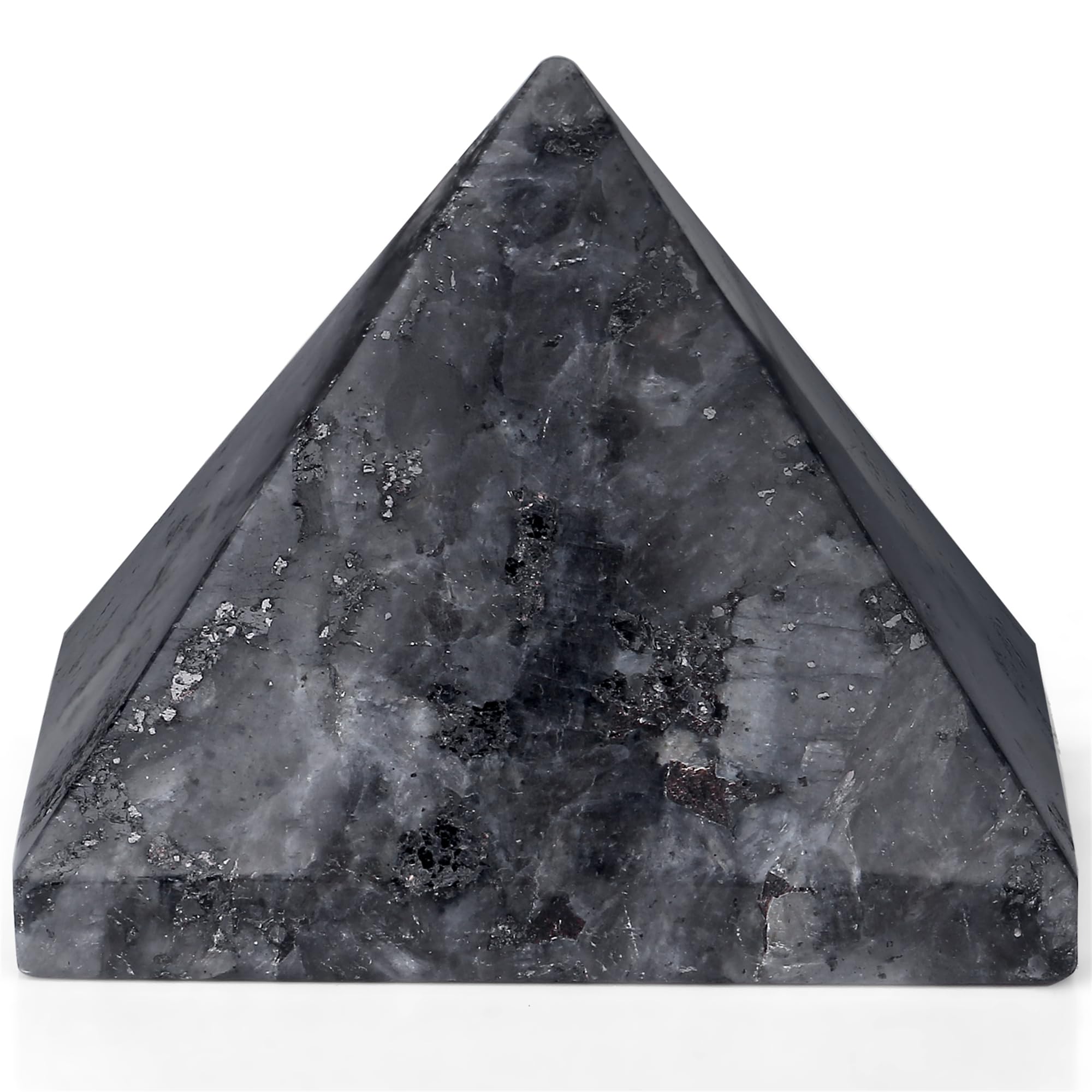 YATOJUZI Labradorita negra de 2 pulgadas, cristal para meditación y calma mental.