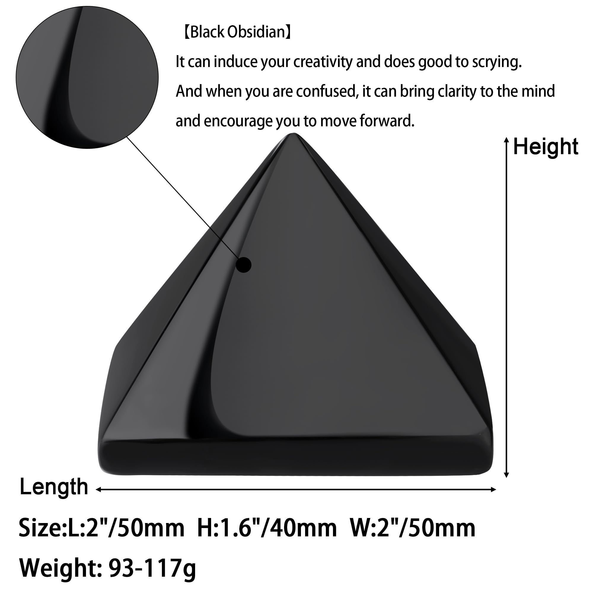 YATOJUZI obsidiana negra para creatividad y claridad mental durante tareas creativas