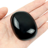 YATOJUZI obsidiana negra pulida, vista frontal, para meditación