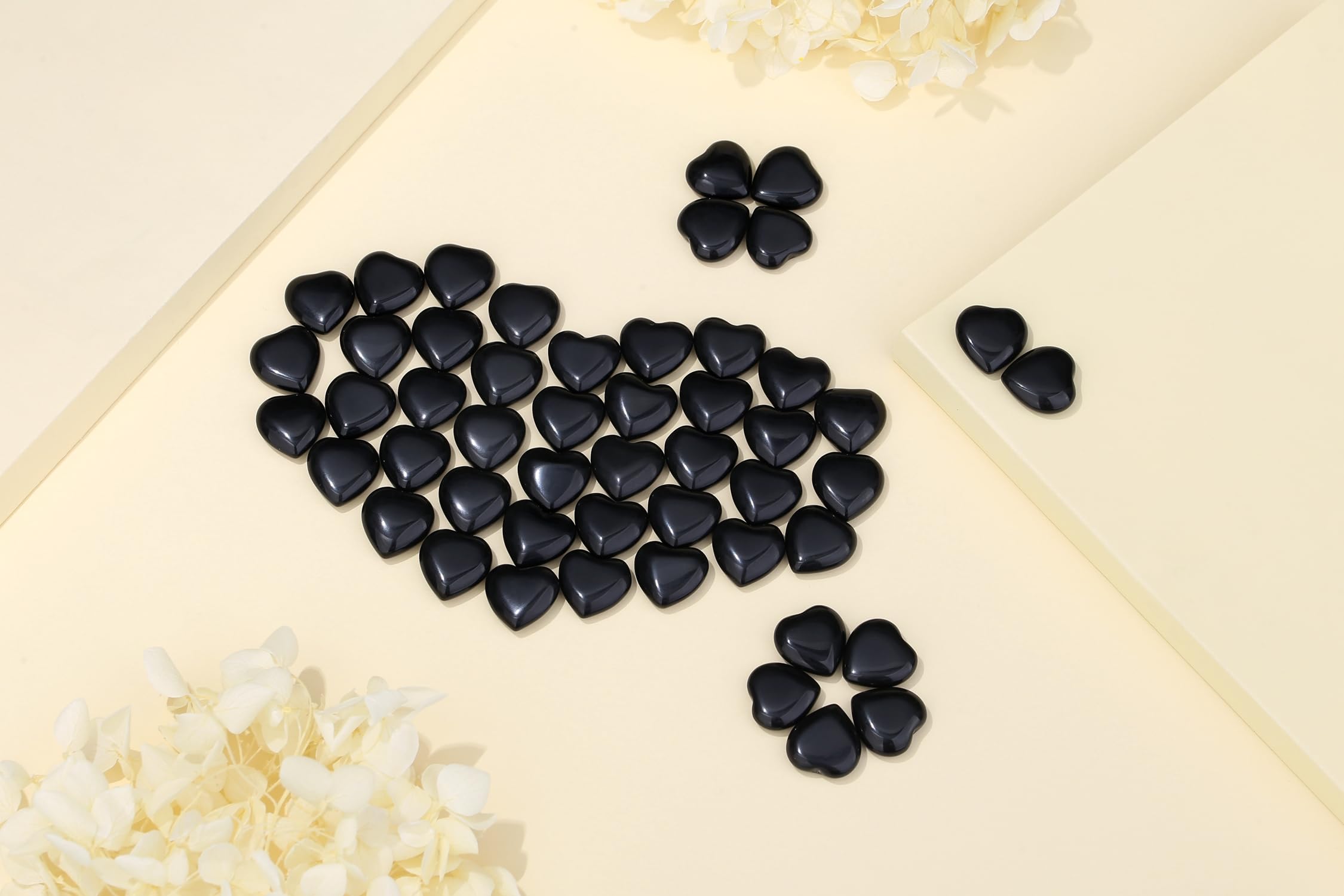 YATOJUZI obsidiana negra en forma de corazón, accesorio portátil para bolso o collar.