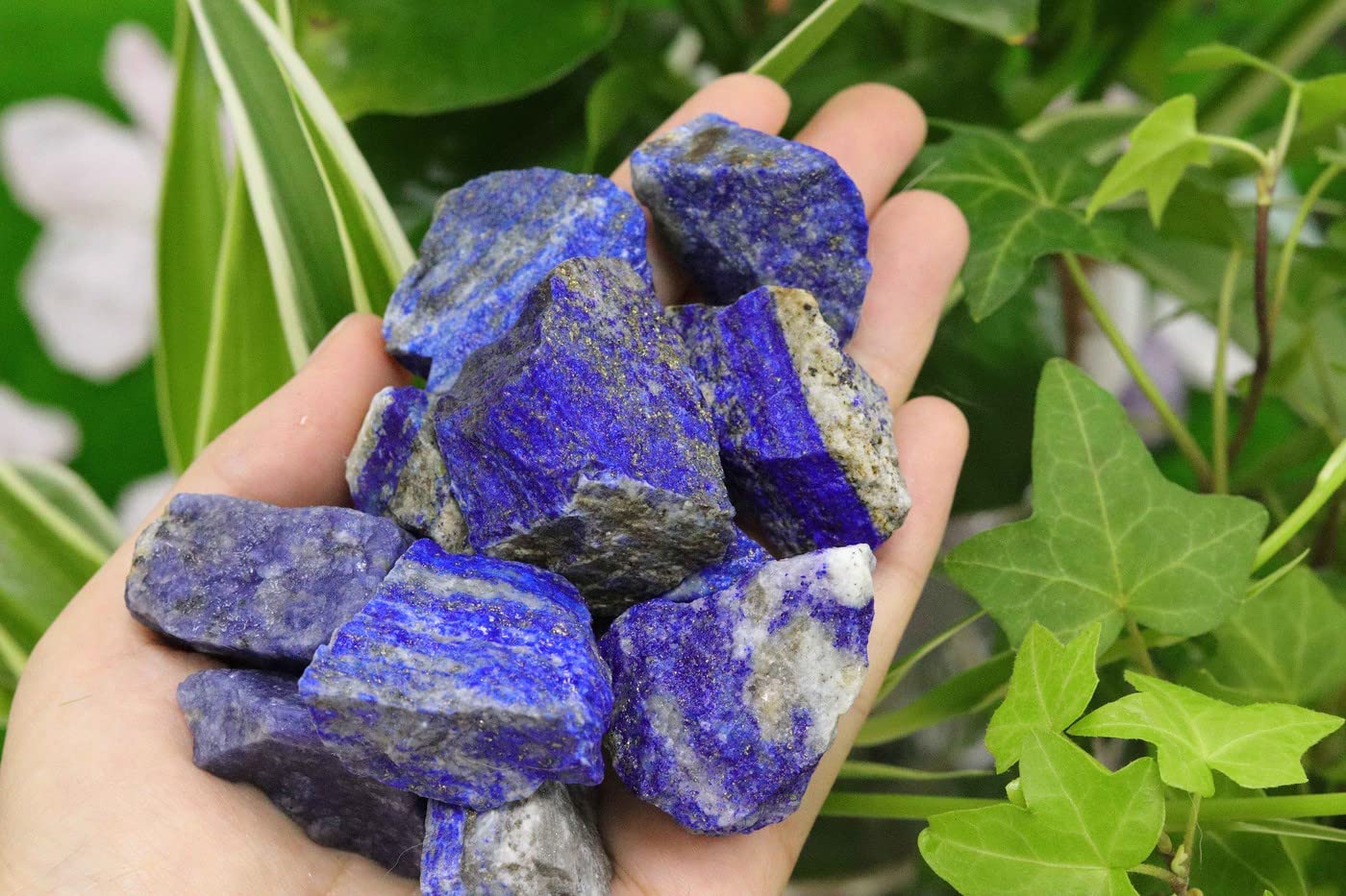 Piedras cristal azul crudo de YATOJUZI para joyería y decoración.