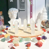 Puntas hexagonales de cristal claro, YATOJUZI, para balance energético y meditación.