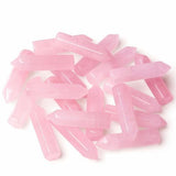 Piedras cuarzo rosa de YATOJUZI con puntas hexagonales para equilibrio energético.