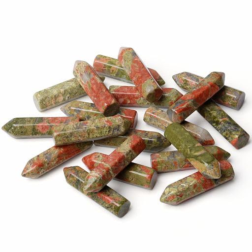 Varitas hexagonales de Unakite de YATOJUZI para enfoque mental