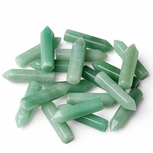 YATOJUZI aventurina verde con puntas hexagonales para equilibrio energético