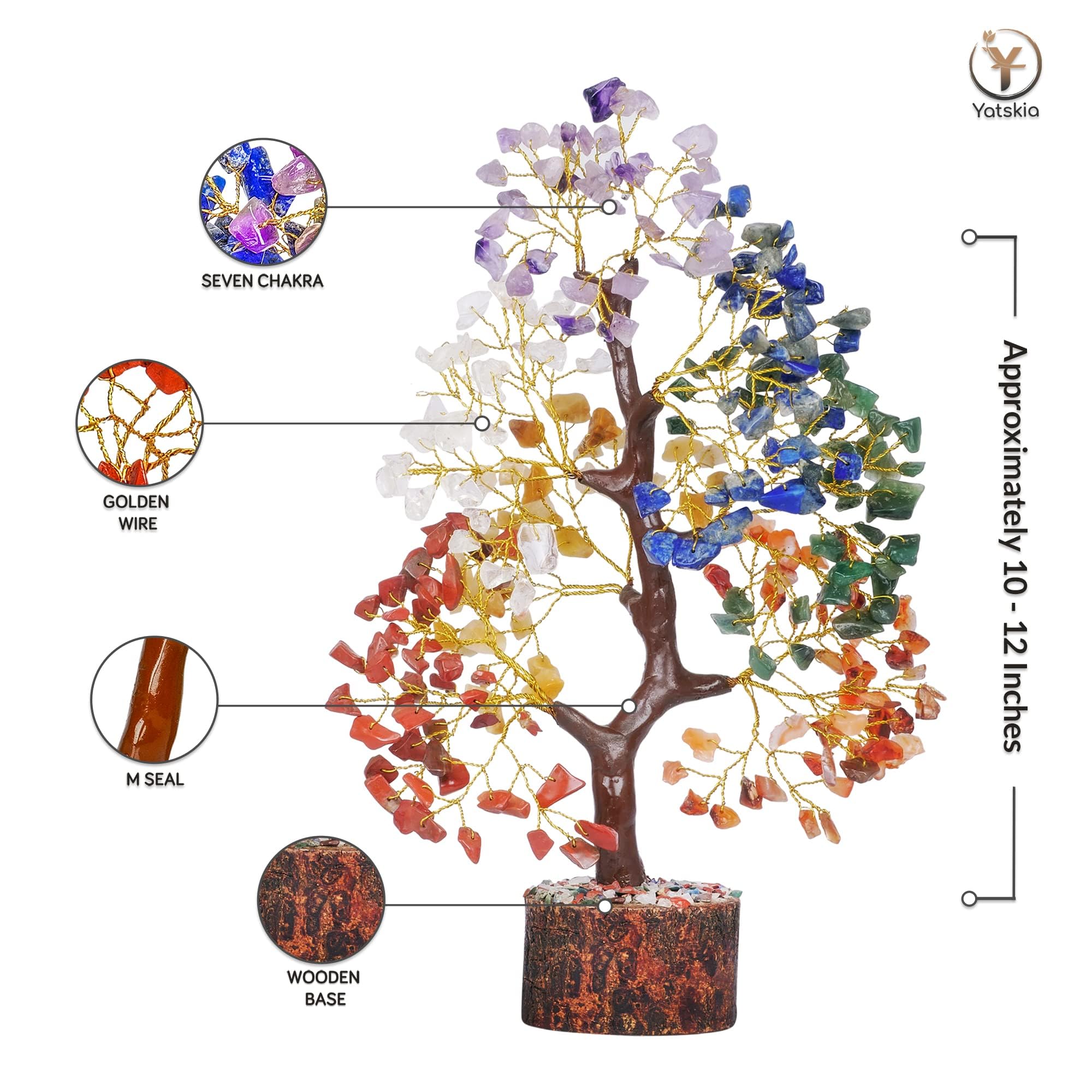 Yatskia arbol chakras aventurina verde para equilibrio y bienestar