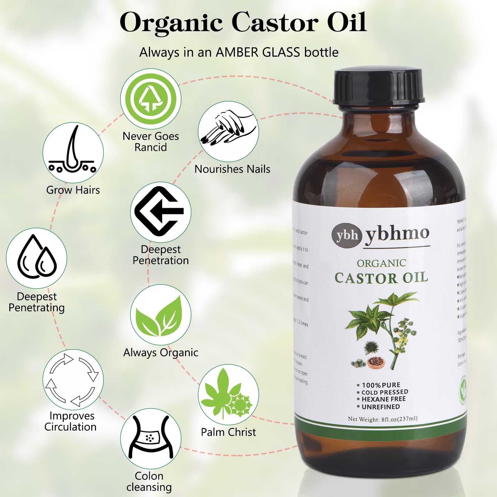 Compresa de ricino para cuello de algodón orgánico, suave y adaptable.