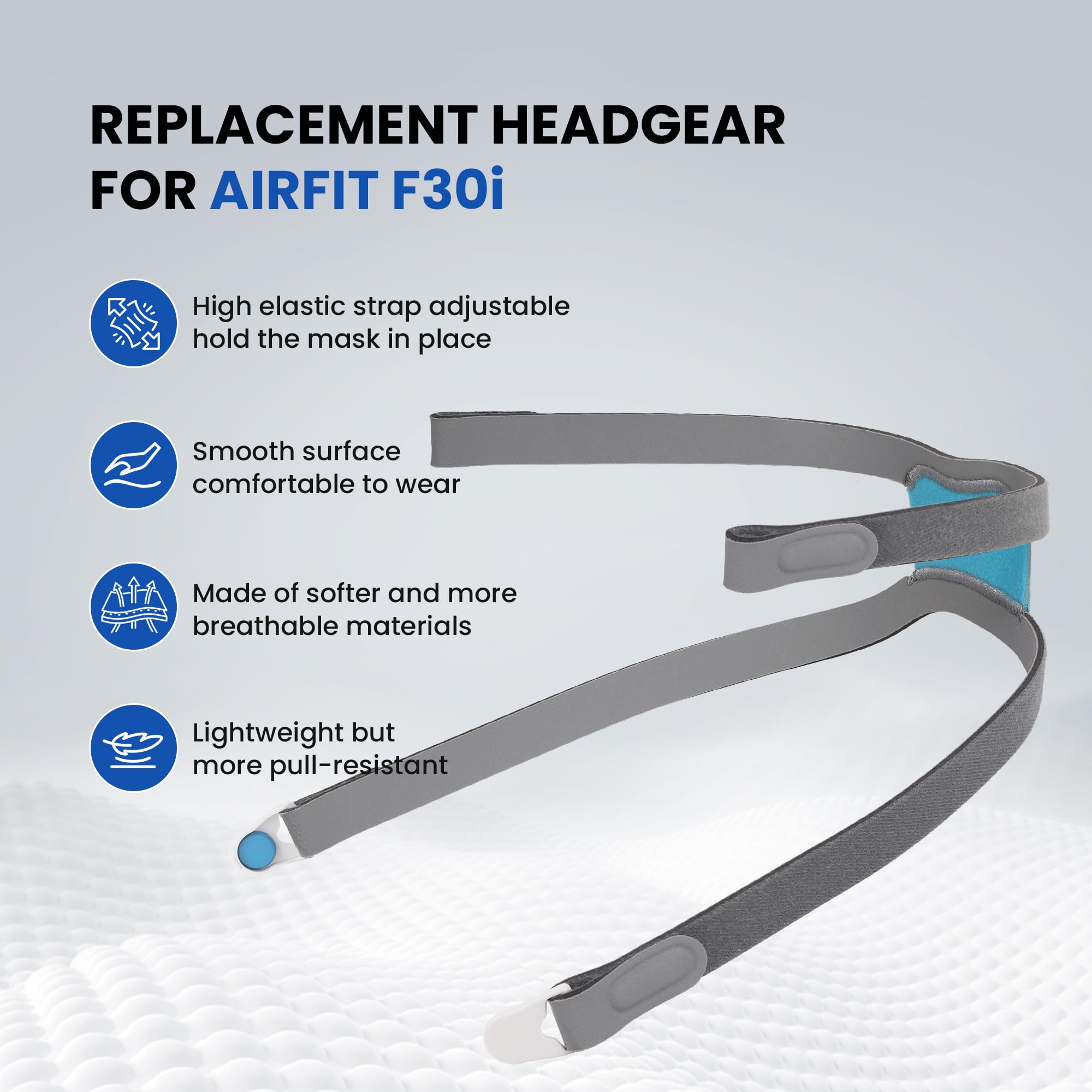 YBWM correa de cabeza AirFit F30i, durabilidad gracias al tejido elástico.