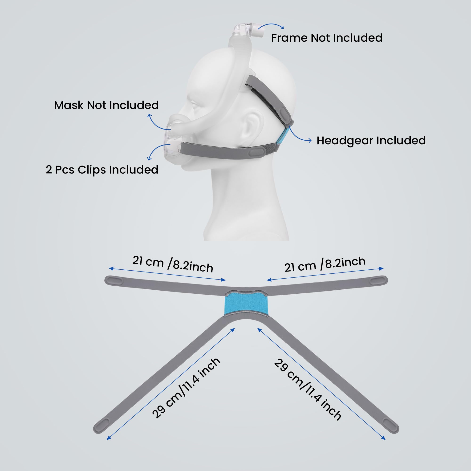 YBWM correa de cabeza AirFit F30i mantiene su forma tras lavados.