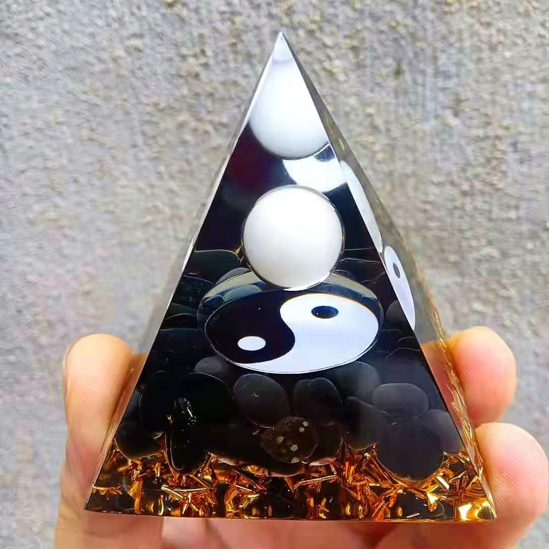 Ycyingcheng pirámide de cristal piedra luna para decoración y energía suave en casa.