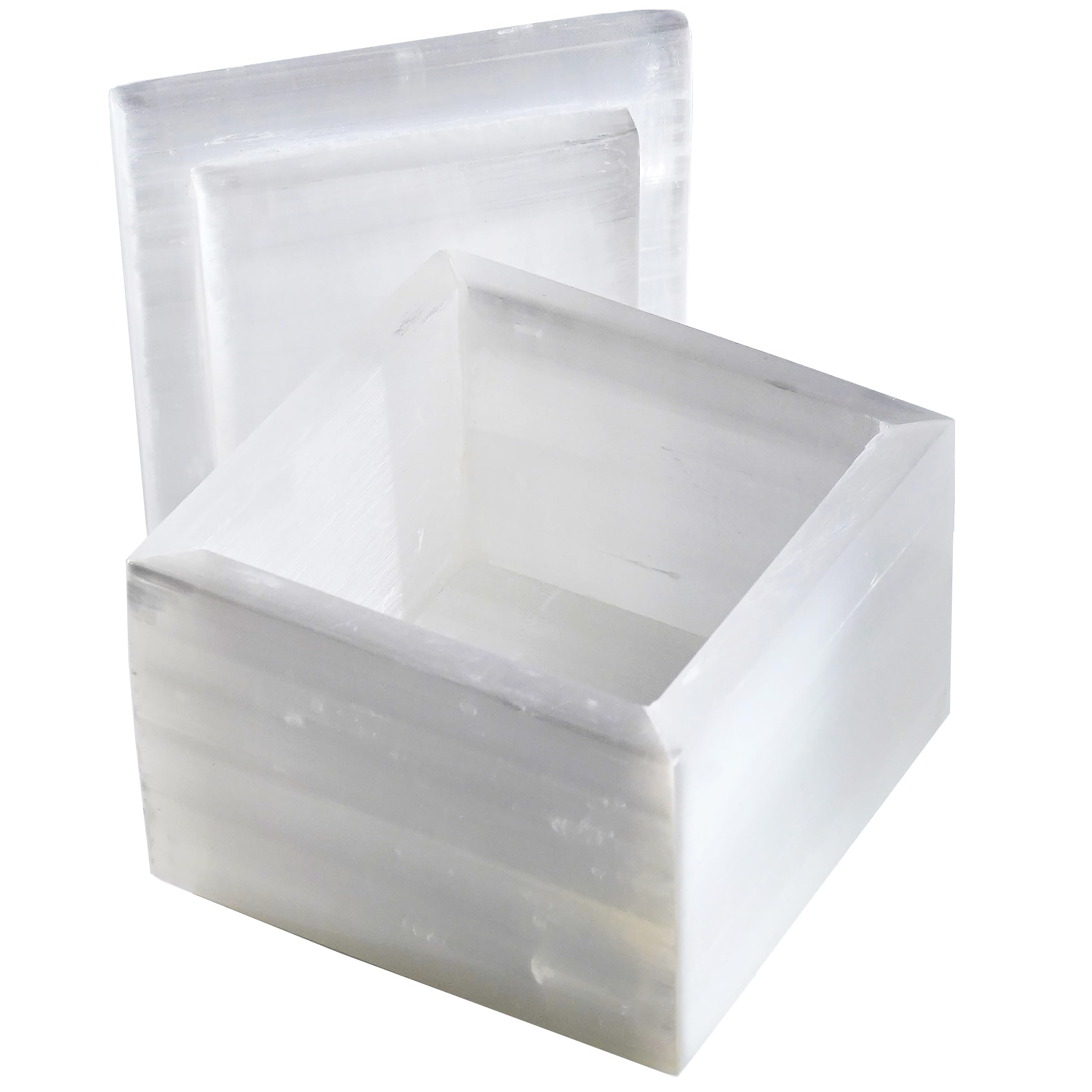 YeasHome caja-selenita-natural-4-pulgadas: almacenamiento elegante para joyas y piedras.
