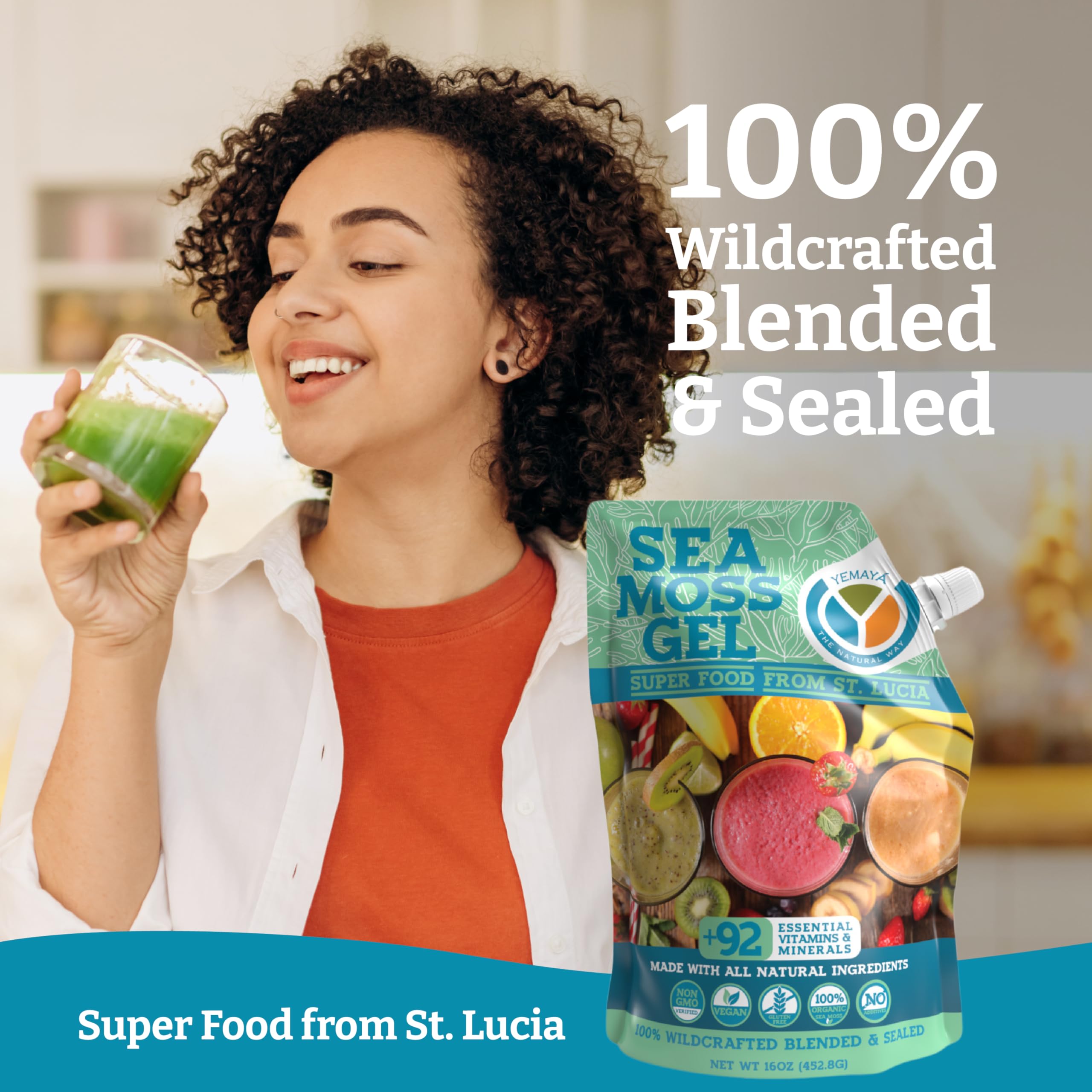 Primer plano de gel con fruta real para sabor natural.