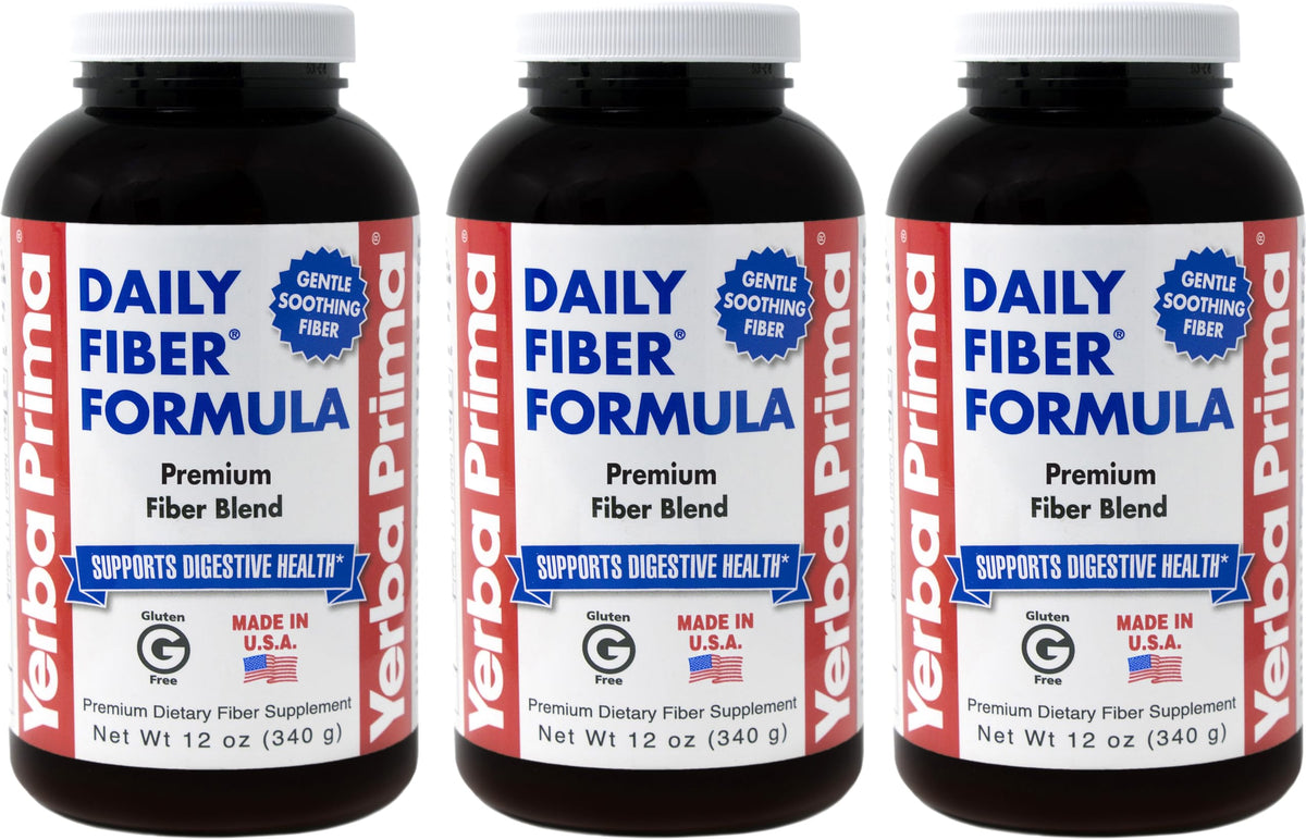 Yerba Prima fibra diaria polvo 12oz pack3, fuente de fibra para regularidad.