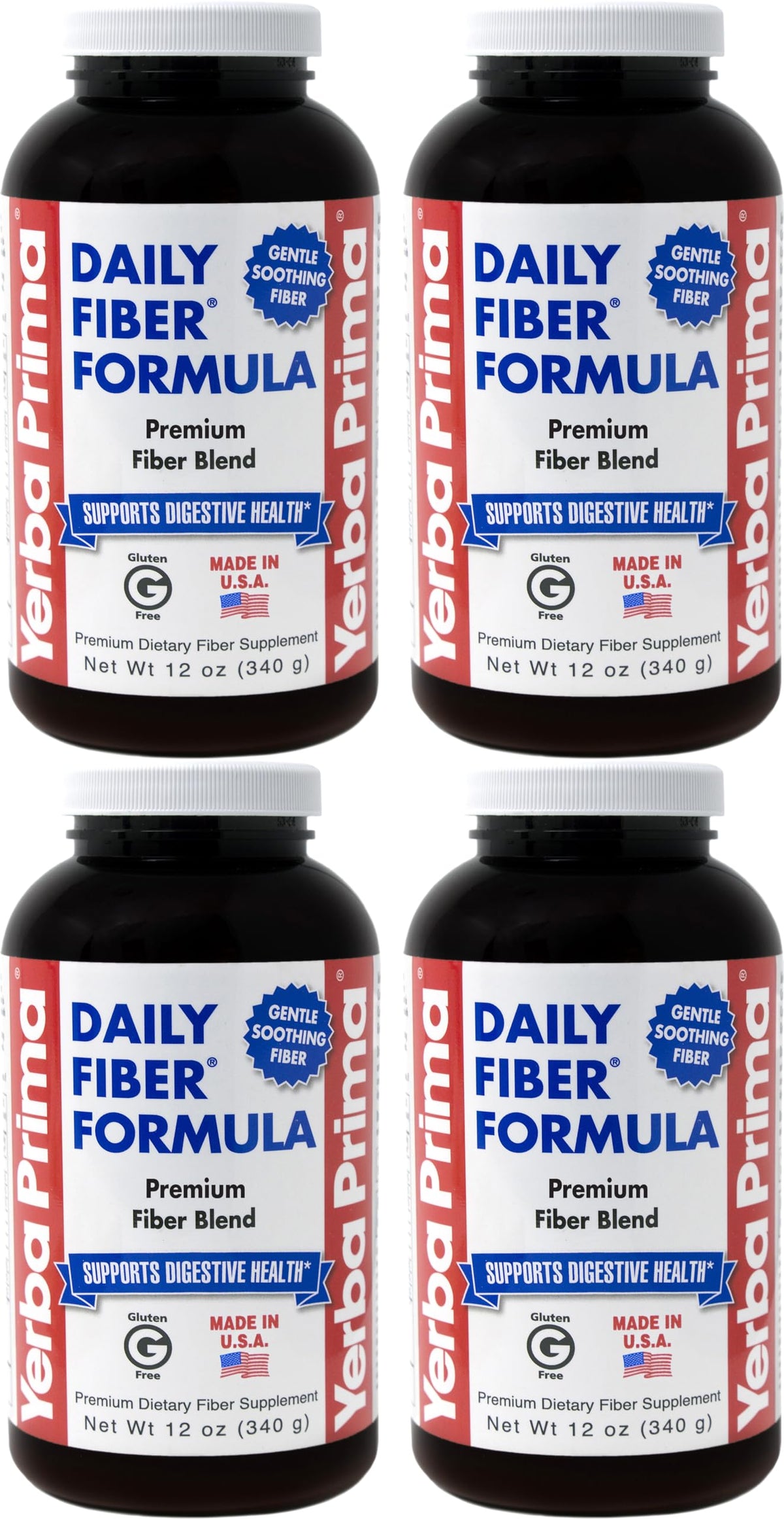 yerba prima fibra diaria, polvo en pote, fácil de mezclar para apoyar la rutina digestiva.