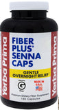 Cápsulas Yerba Prima Fibra Más Senna en bote para consumo diario.