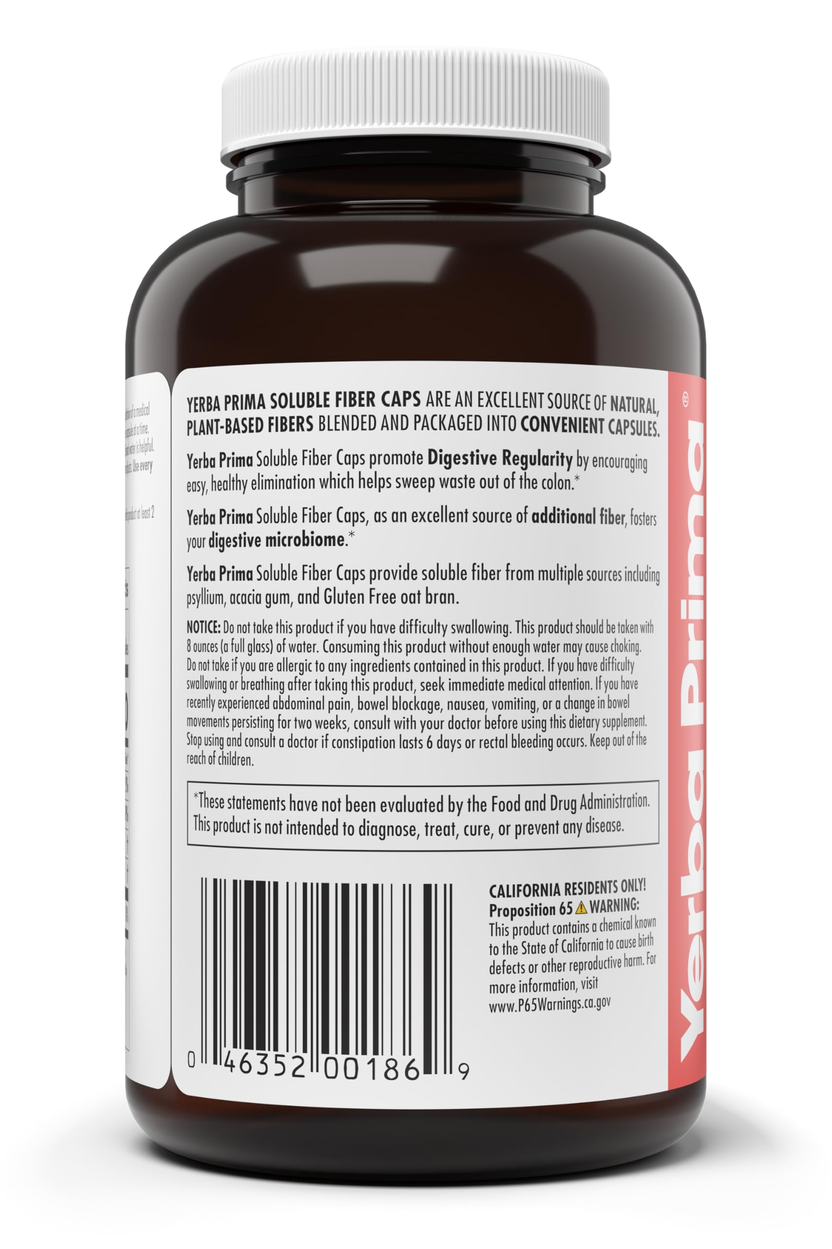 Cápsulas Yerba Prima junto a un vaso de agua para consumo