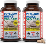 Yerba Prima Psyllium Capsulas: botella con cápsulas veganas para fibra diaria