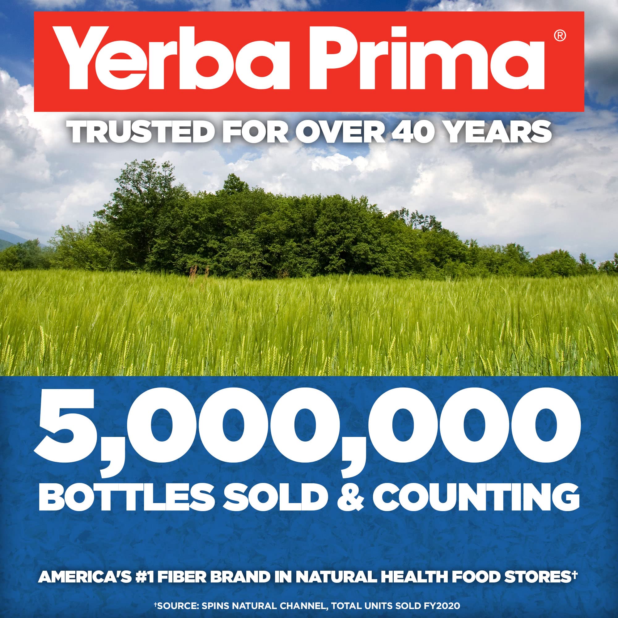 Yerba Prima Psyllium: envase práctico para uso diario en casa.