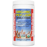 Yerba Prima Psyllium: bote de 12 oz con cascaras enteras para fibra natural.
