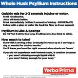 Yerba Prima Psyllium: mezcla fácil con jugo para beber.