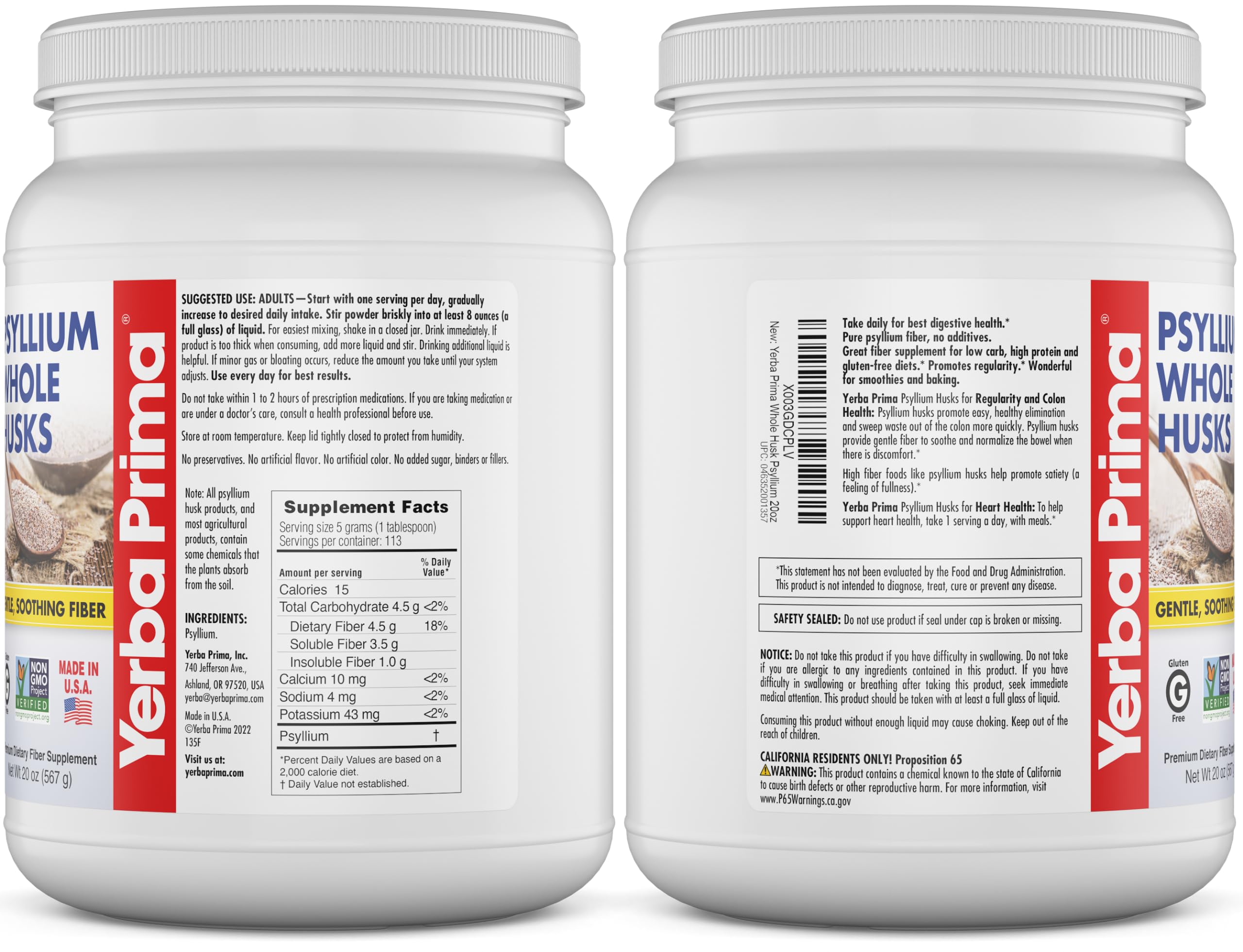 Yerba Prima Psyllium: batido con fibra suave para saciedad
