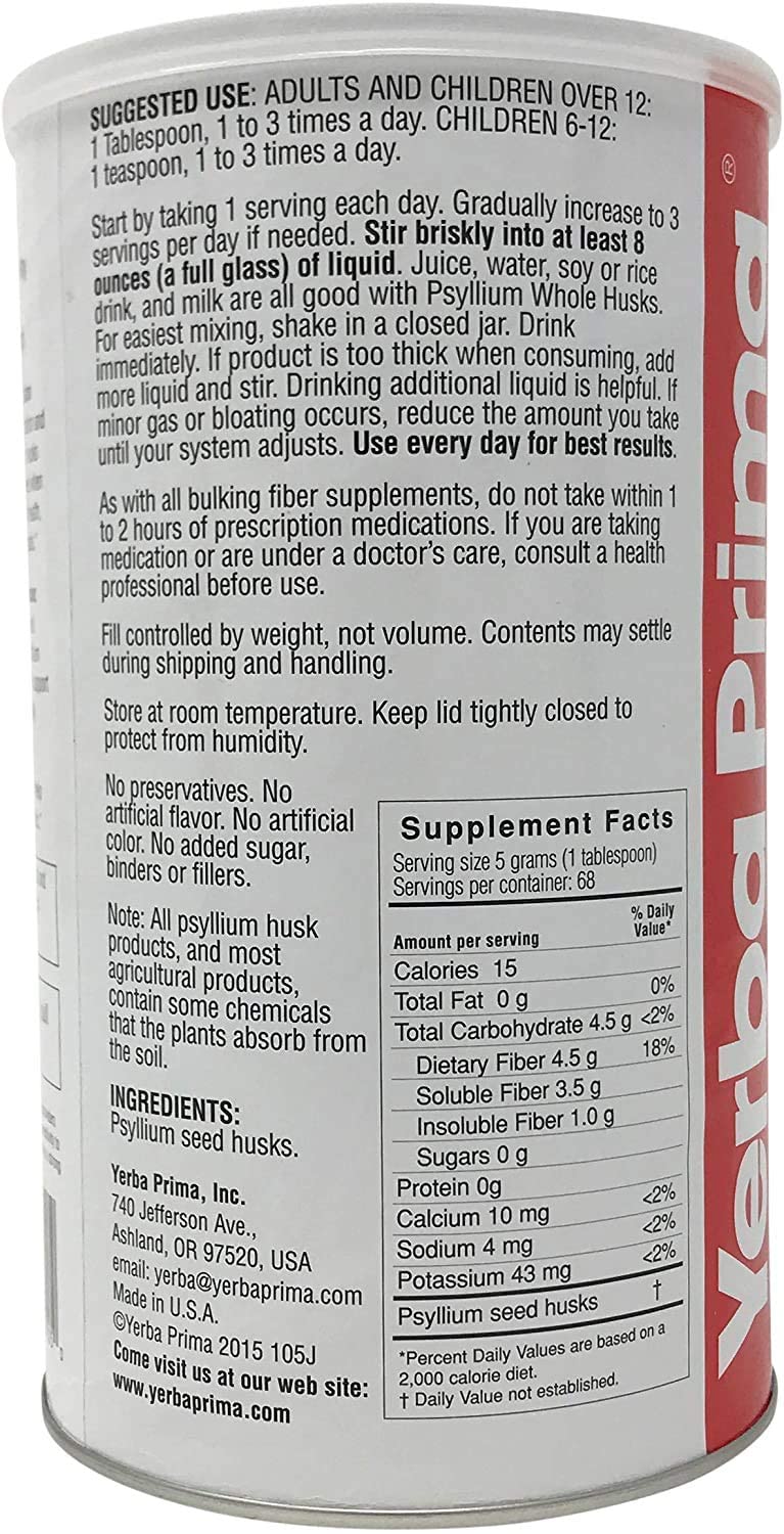 Uso diario recomendado: incorporar Yerba Prima Psyllium a la rutina diaria.