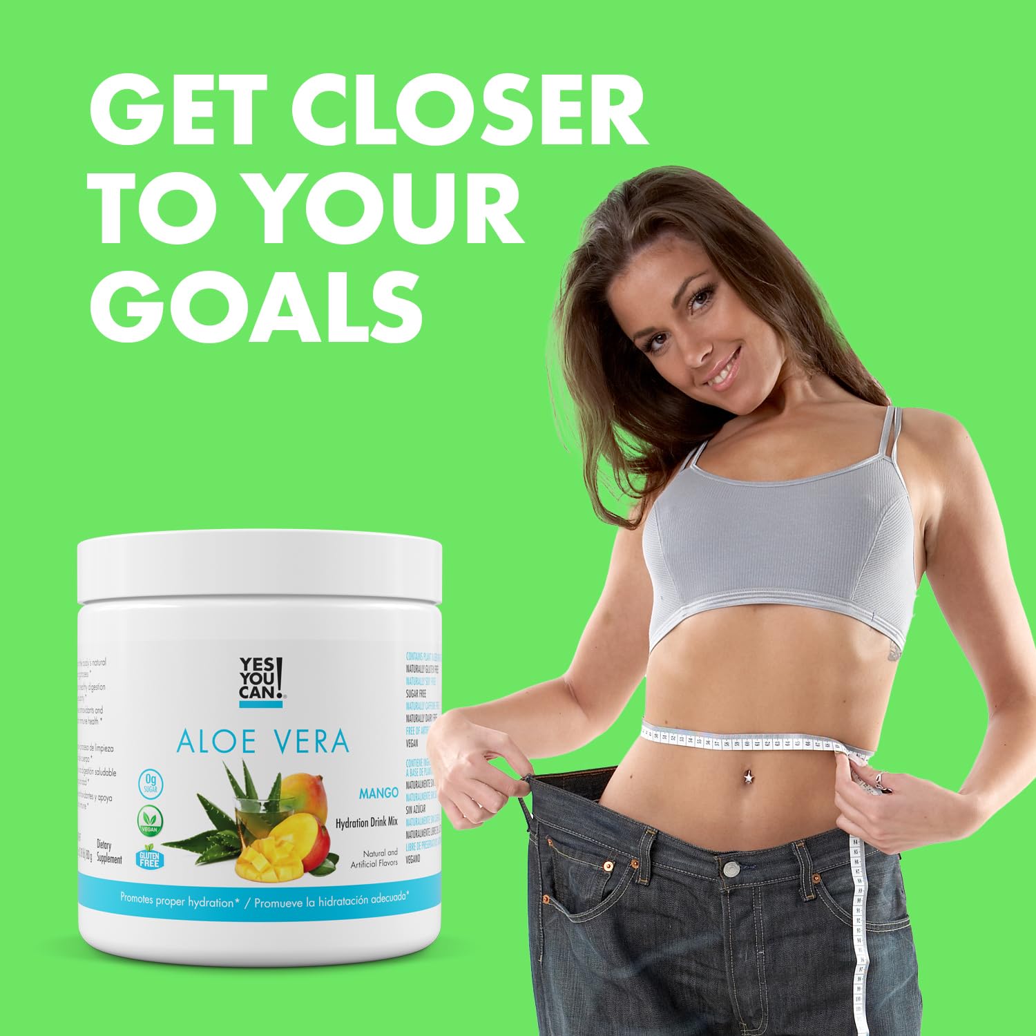 Yes You Can Aloe Vera Powder, mezcla para smoothies y bebidas frías.