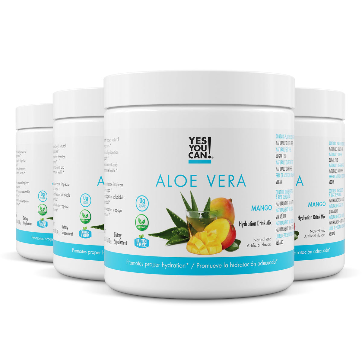 Yes You Can Aloe Vera Powder, vertido para bebida sabrosa y refrescante.