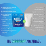 Etiqueta sin azúcar ni GMO, opción limpia de Yesnap MAGICRELAX.