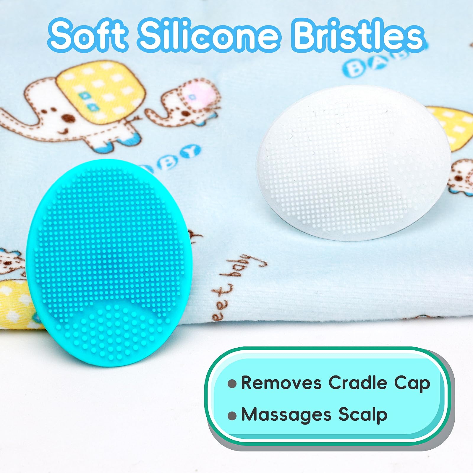 YESYBC cepillos de silicona para cuidado delicado del cuero cabelludo.