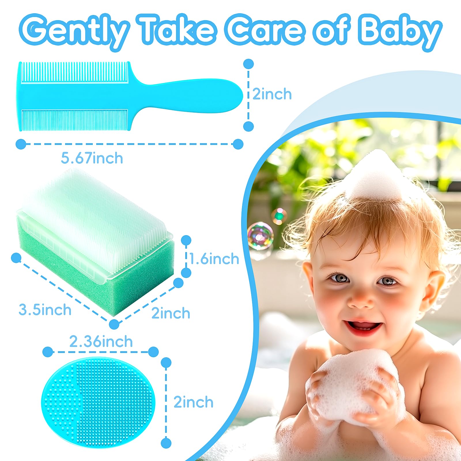 YESYBC esponjas de baño suaves para piel sensible del bebé.