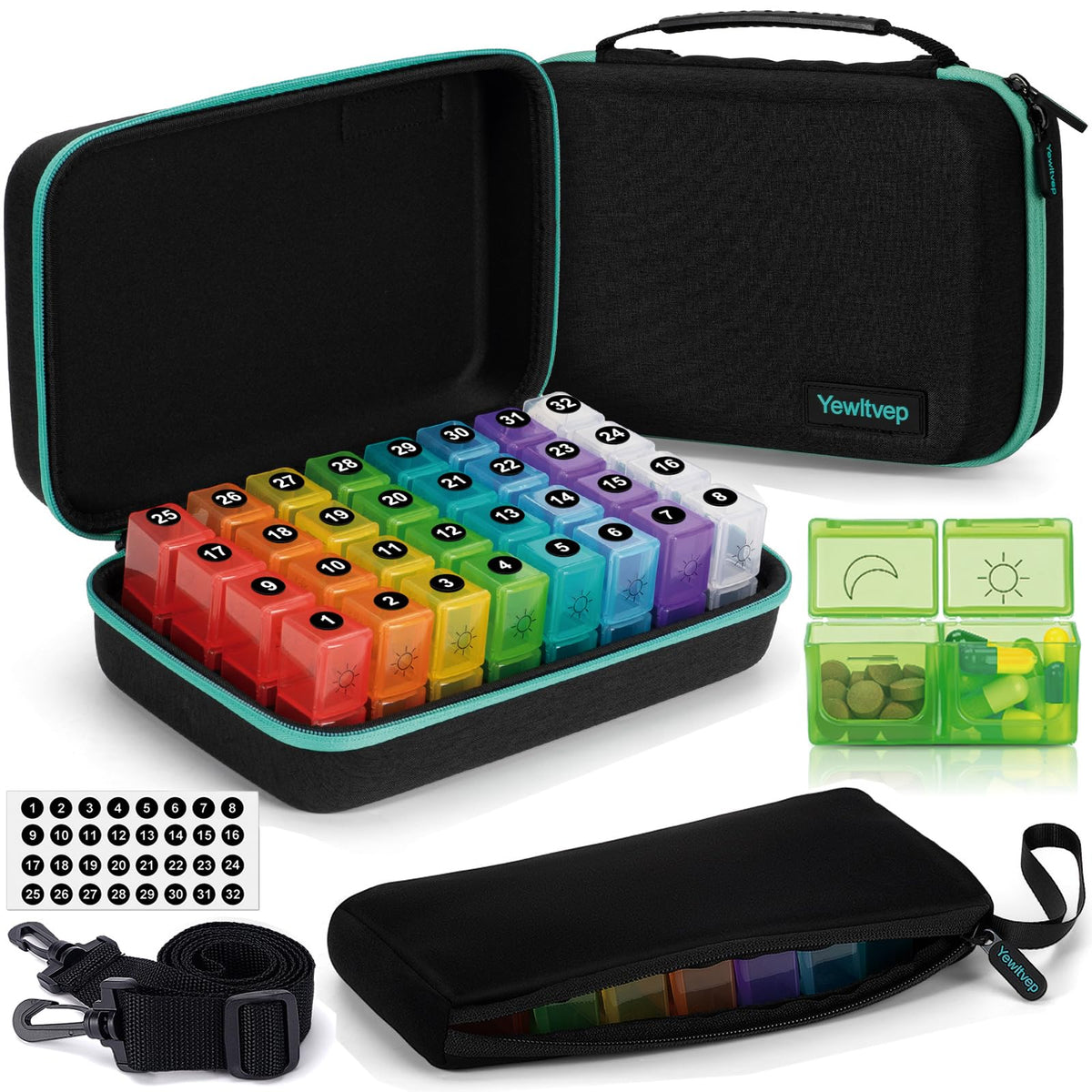 Organizador Yewltvep con iconos de sol y luna para planificar tomas
