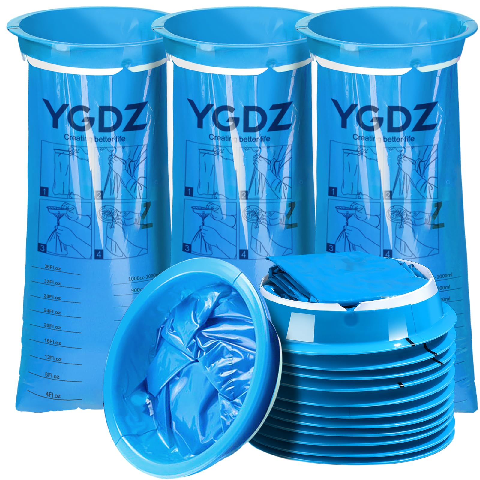 YGDZ bolsas vómito apertura amplia para uso cómodo durante mareos