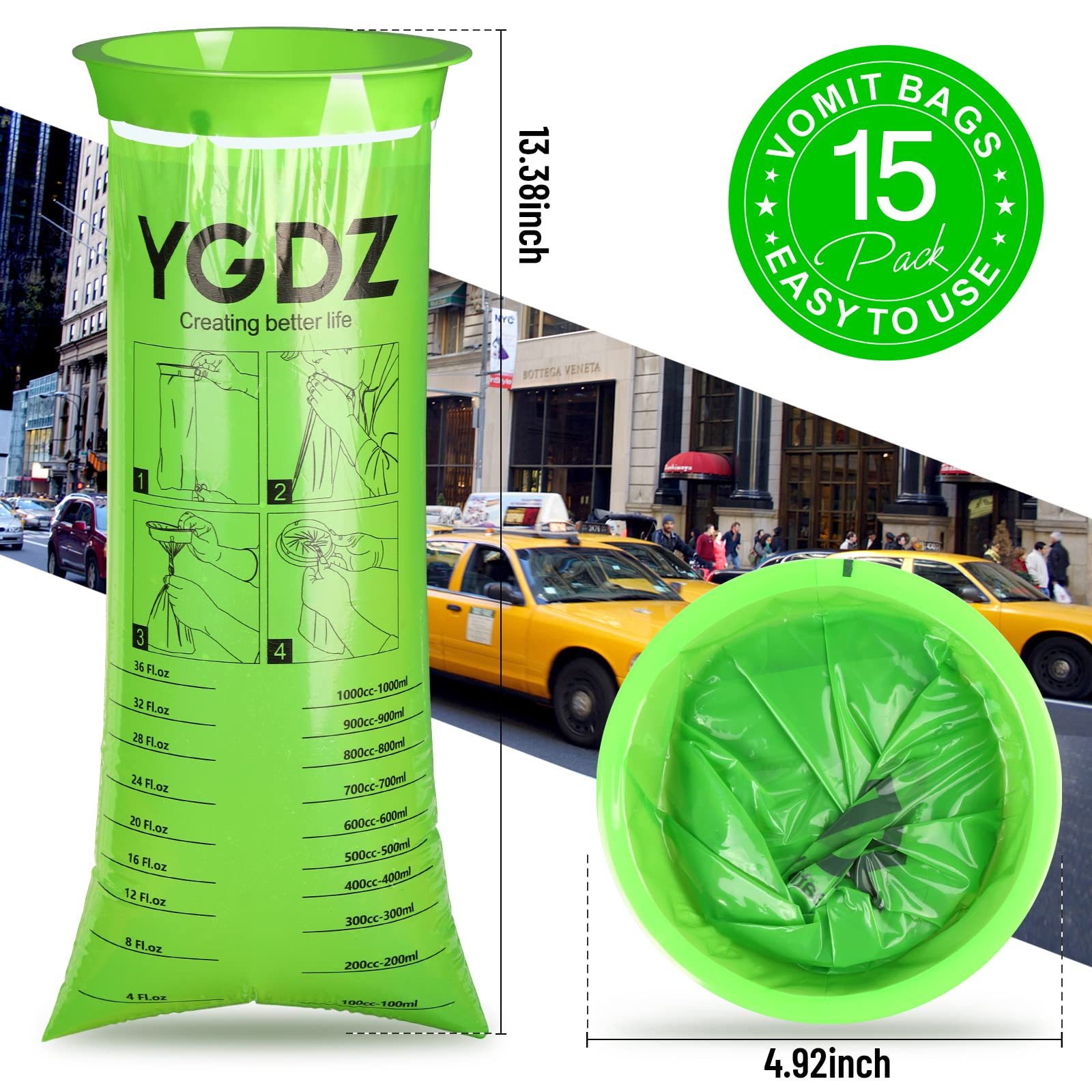 YGDZ bolsa de vómito con cierre seguro para transporte limpio