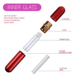 Inhalador nasal YGDZ de aluminio con interior de vidrio, almacenamiento seguro de aceites.