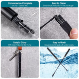 Cepillo de limpieza incluido facilita el mantenimiento postuso.
