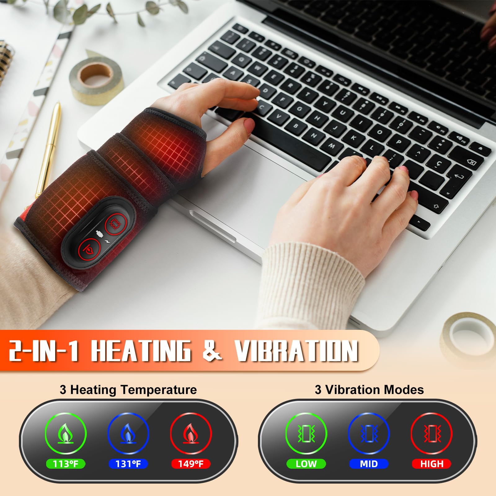 Yincook luz roja terapéutica para favorecer la relajación de tejidos superficiales.