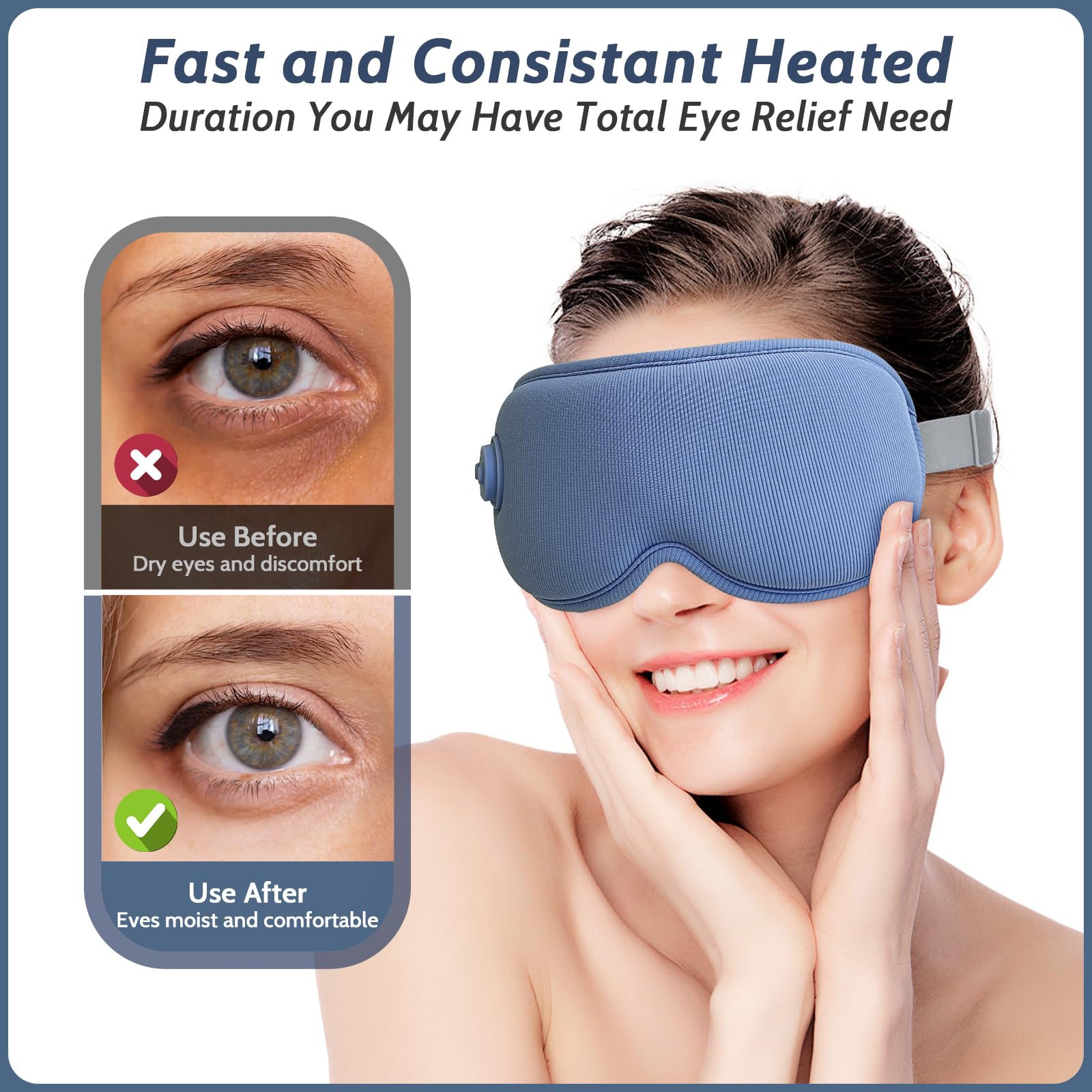 Yincook Mascarilla Ocular con batería recargable para viaje o casa