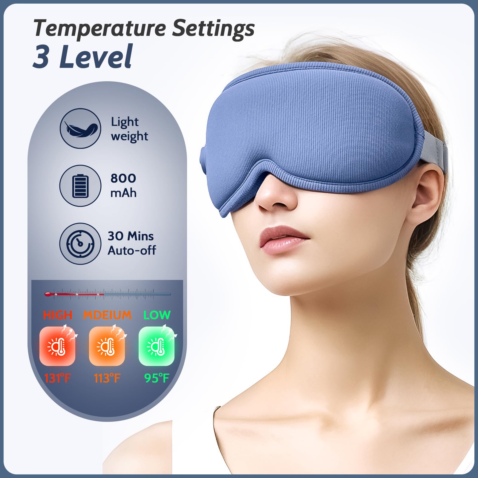Yincook Mascarilla Ocular con Masaje y Vibración para relajación visual