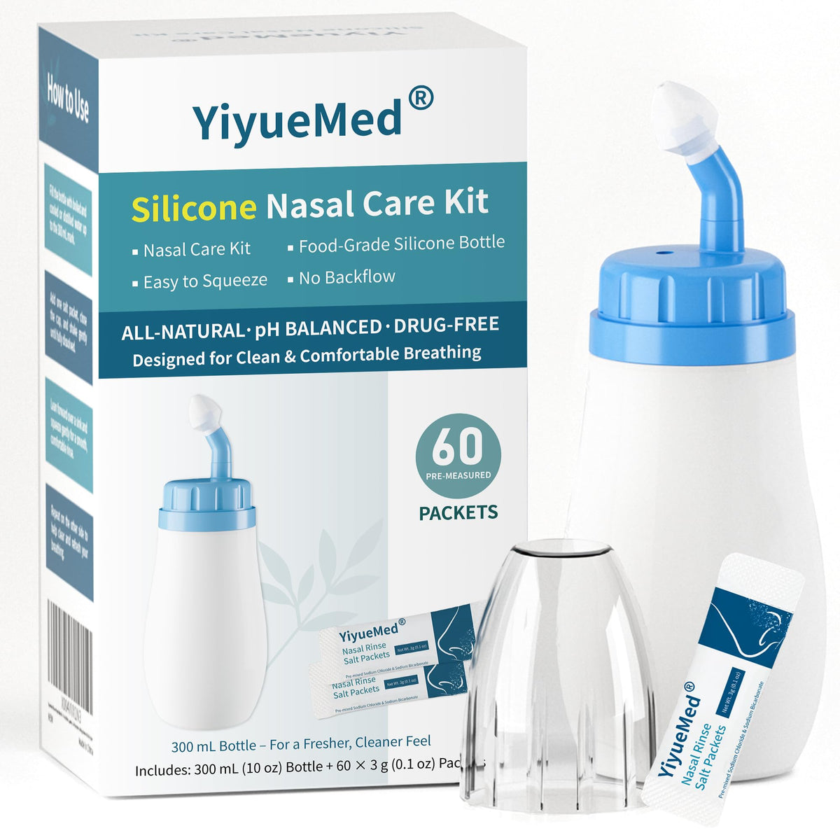 Botella de silicona YiyueMed para enjuague nasal suave y cómodo